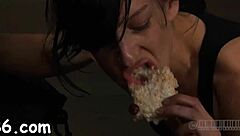 Bound Naked Hairless Punished in Rough Hardcore Fucking Missionary with Tight Shaved Pussy