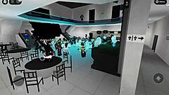 Hey guys, check out this fun dance party with friends in the roblox hall, it's super lively and everyone is having a blast dancing together