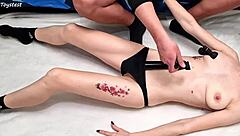 Playing With Busty Babe's Big Tits And Nipples