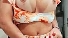 latina teases with big pussy lips and juicy tits in homemade clip