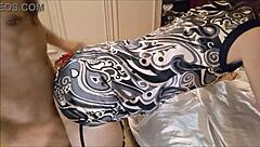 french amateur doggystyle fuck in satin lingerie with blowjob rimjob