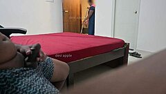 Maid Gives Handjob To Owner While Flashing Ass!