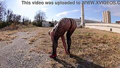 Thong Bodysuit Flashing on Docks in Public