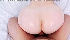 Summer Hart's juicy oiled bubble butt riding huge cock