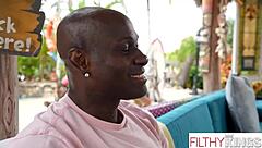 i love how this babe rides us both in interracial threesome fun