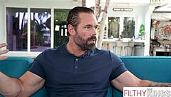 i love how this babe rides us both in interracial threesome fun