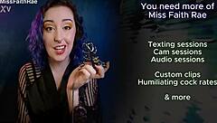 Miss Faith Rae gives detailed humiliating jerk off instructions with cum eating and mouth soaping