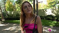 Lorena Lopes bareback fucking outdoors after casting with cumshot and quickie action