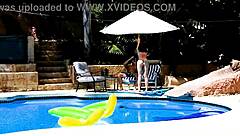 Emma Haize Gives Poolside Huge Cock Pov Deepthroat Blowjob And Facial