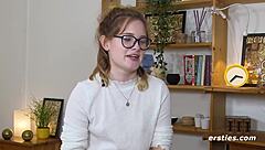 German babe luna from ersties pleasures shaved pussy using dildo and vibrator in solo session