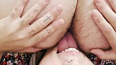 Intense Upside Down Rimming with Ball Licking, Deepthroat, and Rough Domination Play