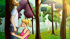 lets play paradise island - wow she blows him right in the orchard!