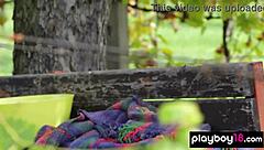 Petite Naked Asian Babe Katana Strips to Reveal Her Exotic Shaved Pussy Outdoors