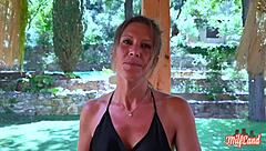 blonde milfs with small waists share a hard cock in hot french ffm threesome