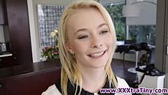 Tiny Blonde Slut Sucking Huge Cock In High Definition