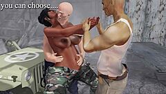 subtle hints of army sergeant dominating young group with bdsm fucking and big tits