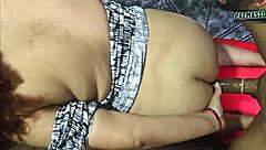 madura milf with curly hair gets caught in warehouse and agrees to outdoor anal to pay off her debts