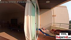 Oh yeah, petite Thai teen nympho, ride that big white cock outdoor like a pro!