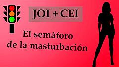 the jerk off instructions game unfolds as a bdsm slave contest in spanish with masturbation challenges