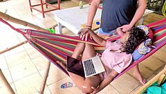 Huge Tits Milf Enjoys Sensual Cunilingus On Balcony With Wet Pussy Dripping In Lazy Sunday Masturbation