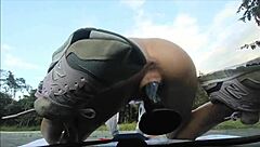 uh, like cowgirl ridin' on the car hood til i orgasm... ya know?