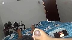 i spy on mom's friend while masturbating then dive into double penetration with anal creampie action