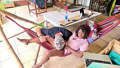 Huge Tits Milf Enjoys Sensual Cunilingus On Balcony With Wet Pussy Dripping In Lazy Sunday Masturbation