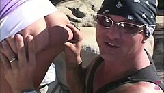 hey, check this pierced cunt in high heels getting deep throated rough then cum on ass with toys