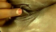 Ebony solo cock tease outdoors