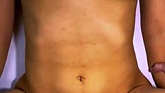 Stepfather and best friend shared a naughty laugh in the kitchen ending with passionate kisses