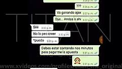 Latina amateur with big tits gives deepthroat blowjob on monster cock after losing bet.