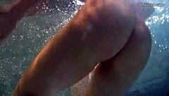 Hey, check out these bouncing tits on lesbians Katka and Barbara getting wild in the pool underwater!
