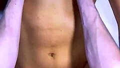 Stepfather and best friend shared a naughty laugh in the kitchen ending with passionate kisses