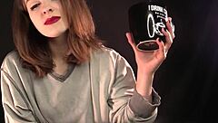 I start my early morning as a brunette housewife with yoga in black clothes feeling refreshed and ready