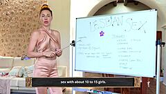 Teacher shows scissoring techniques in this detailed lesbian sex tutorial for beginners