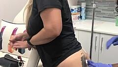 Injection in the spa for blonde client with tattoo on her butt session 2
