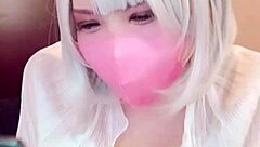 masked beauty crossdresser masturbates while streaming!
