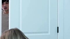 What happens when stepbro catches busty teen stepsister alone?