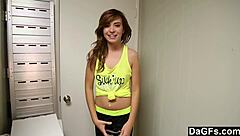 Dagfs - cute brunette rides a hard cock with passion