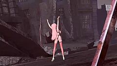 Exclamatory-Provocative Bondage Goddess with Big Ass and Tits in Nude Pussy Bound!