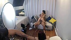 Watch This Hot Latina Amateur Get Pounded By Monster Cock On The Sofa!