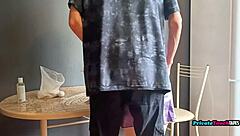 Fucking in the Kitchen While Russian Stepsister Cooks in Dress Sexy Robe