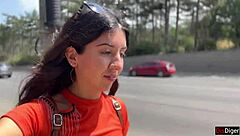 Crazy girl sucks dick in bushes