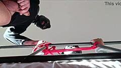 Emotional bound and hooded with deepthroat cock gagging and choking moans