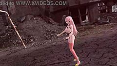 Exclamatory-Provocative Bondage Goddess with Big Ass and Tits in Nude Pussy Bound!