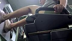 Horny Bbw Teen with Big Natural Tits Masturbates and Squirts on Gym Bench in Public Locker Room