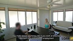 Czech Blonde Allie Rae Offers Intimate Favor To Loan Agent For Cash