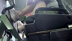 Horny Bbw Teen with Big Natural Tits Masturbates and Squirts on Gym Bench in Public Locker Room