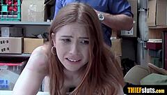 caught cute redhead teen shoplifter faces rough punishment