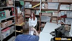 caught cute redhead teen shoplifter faces rough punishment
